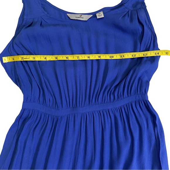 gf by geren ford Cobalt Blue Maxi Dress Size XS High Low Hem Tiered Skirt NWOT - Picture 7 of 9